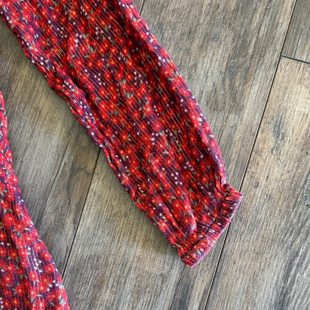 Cat & Jack Vibrant Red Floral Long Sleeve Dress - Picture 9 of 10